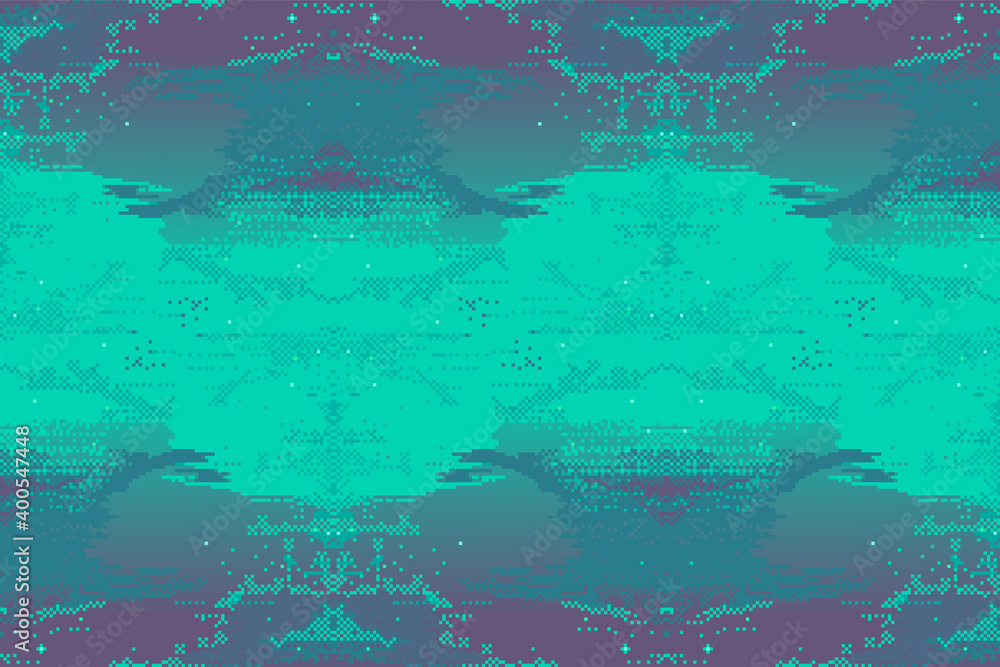 Aufkleber vector retro futuristic background. pixel art background. 8 bit retro game design interface pixel ar