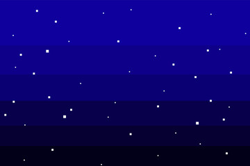 Pixel 80s Retro Wave Sci-Fi Background with Sunrise or Sunset. Pixel art 8bit