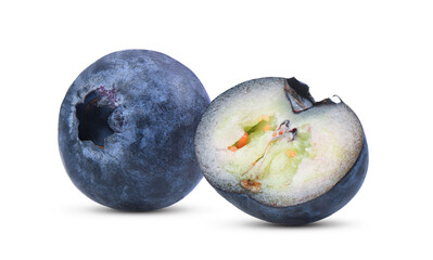 Blueberry on white background
