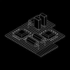 Circuit board. Electronic computer components motherboard.