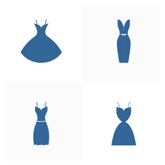 Set of Women's clothes icon design vector template, Party supplies design concept, Icon symbol, Illustration