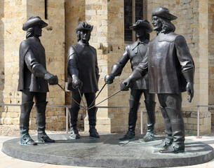 The three musketeers in Condom. France