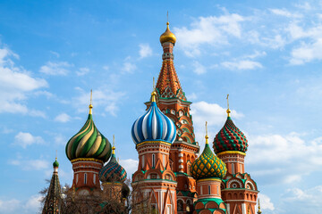 Fototapeta na wymiar The Saint Basil Cathedral on Red Square in Moscow, Russia