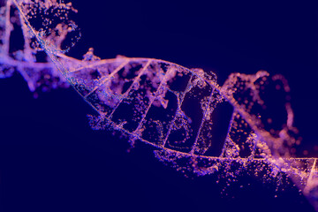 DNA complex spiral structure , medical, science, genetic biotechnology, gene cell concept, 3D Illustration