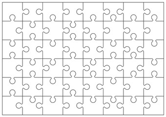 Jigsaw or tiling puzzles grid empty templates for your images, design. Blank mockup, mosaic layout.