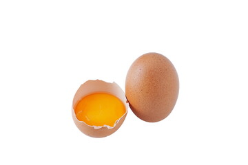 Fresh chicken eggs on white background