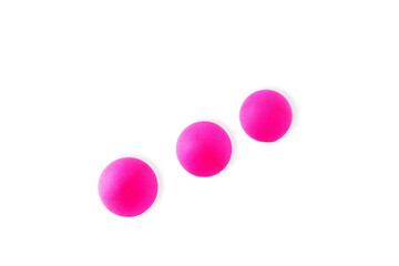 Pink table tennis on a white background