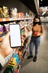 white screen shopping list grocery store