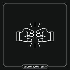 handshake icon in black backround