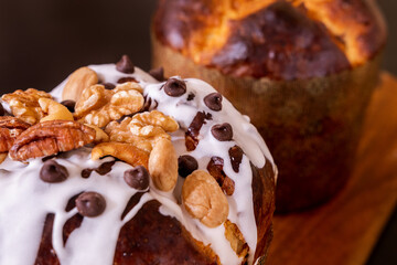 Panettone de navidad pan dulce para las fiestas.
