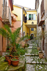 Fototapeta na wymiar An alley in Pietravairano, a village in the province of Caserta, Italy.