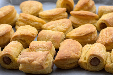 cheese pies, sausage pies, just out of the oven