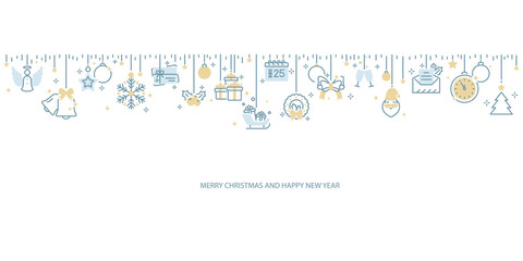 Fototapeta premium Christmas and Happy New Year vector design