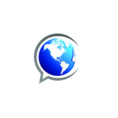 Globe Chat Logo Design 