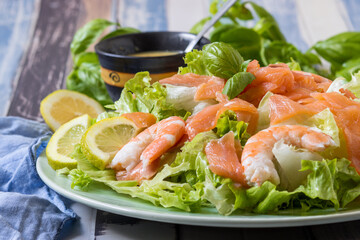 salmon and prawn salad