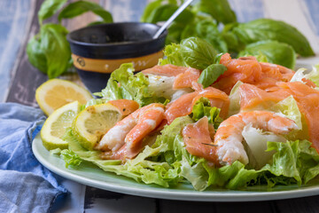 salmon and prawn salad