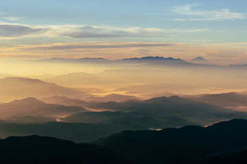 Fototapeta premium Abendrot cloud sea on Goryu dake