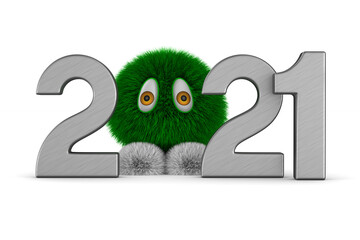 2021 new year. Isolated 3D illustration