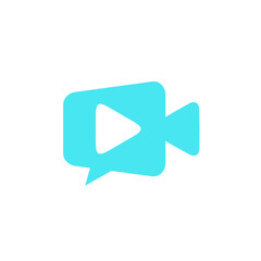 Naklejka premium chat play button logo