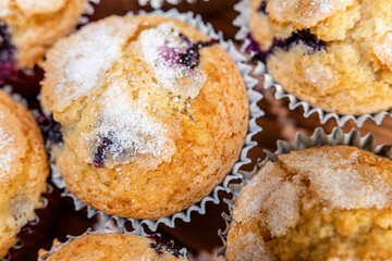 Deliciosas magdalenas muffins artesanales de arándanos naturales