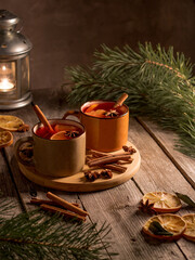 Christmas drink with cinnamon, orange and star anise.