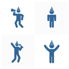 Set of People party icon design vector template, Party supplies design concept, Icon symbol, Illustration