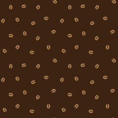 Coffee beans seamless pattern. Colorful design for print, paper or background.
