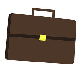 Brown Suitcase. Flat Vector Illustration