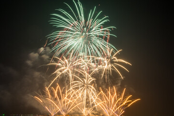 Colorful Fireworks at Pattaya Beach