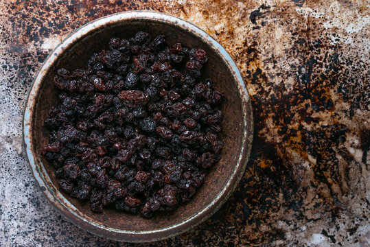Dried Black Currants in a Bowl