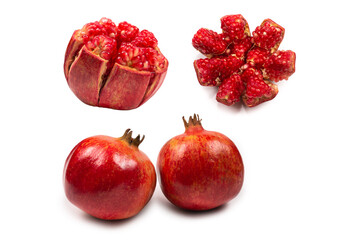 Sweet pomegranate isolated on white background.