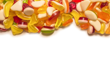 Assorted tasty gummy candies.