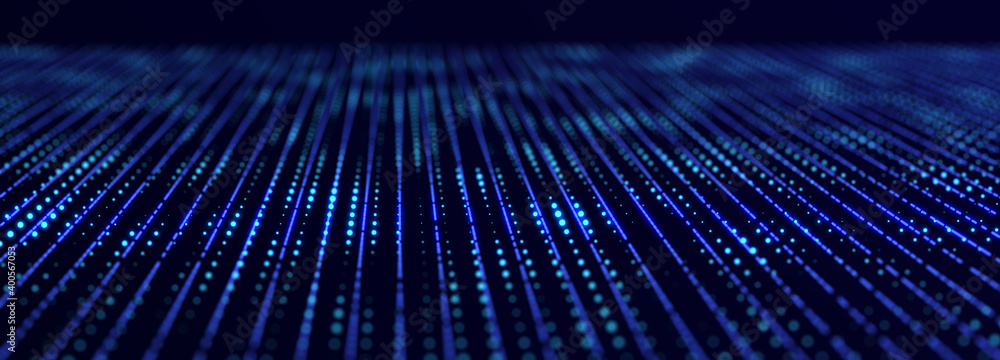 Aufkleber Digital technology background. Network connection dots and lines. Futuristic background for presentation design. 3d