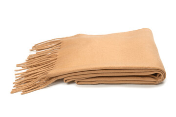 Brown scarf isolated on white background.