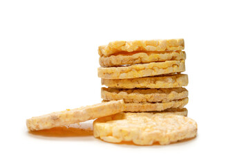 Rice wafer isolated on white background.