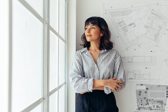Portrait of woman entrepreneur at office