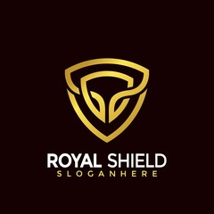 Royal Shield Guard Luxury Modern Logo Icon Design Vector Illustration