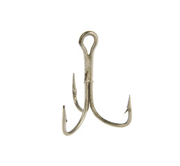 Metal fishing hook isolated on a white.