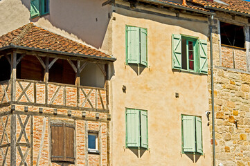 Fototapeta na wymiar Colourful window shutters, France