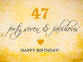 Retro happy birthday card illustration