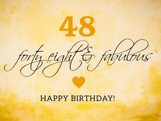 Retro happy birthday card illustration