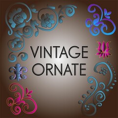 Floral Engraving Swirl Decorative Ornament