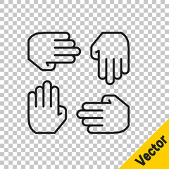 Black line Project team base icon isolated on transparent background. Business analysis and planning, consulting, team work, project management. Developers. Vector.