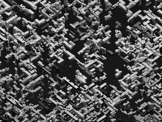 Black and white abstract isometric pattern
