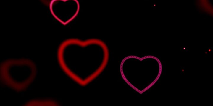 Neon heart stock image black background