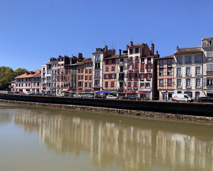 Fototapeta na wymiar Hoses by the river. Hendaye. France