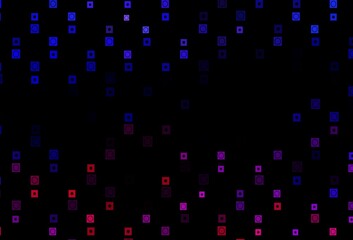 Dark Pink, Blue vector backdrop with circles, squares.