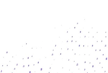 Light Purple vector template with musical symbols.