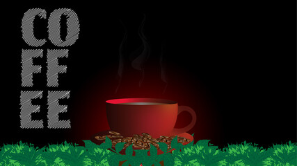 Coffee ad template flat design