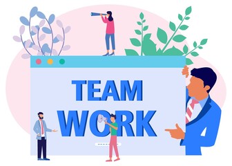 Illustration vector graphic cartoon character of team work